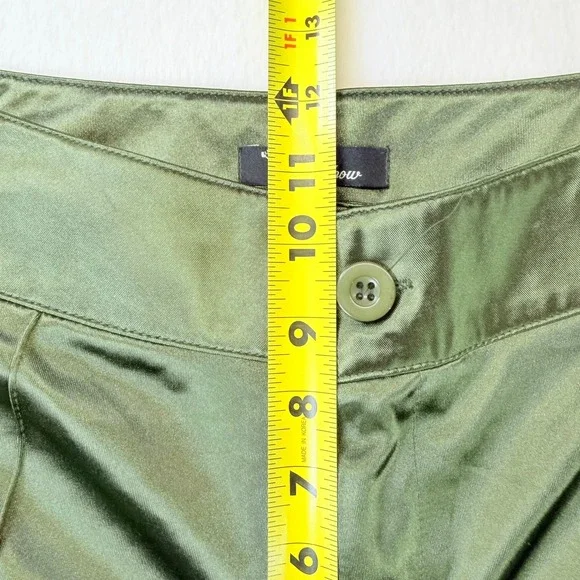 Rainbow Women's Olive Green Satin Cargo Pants Wide Leg Size L 28 - Picture 7 of 8